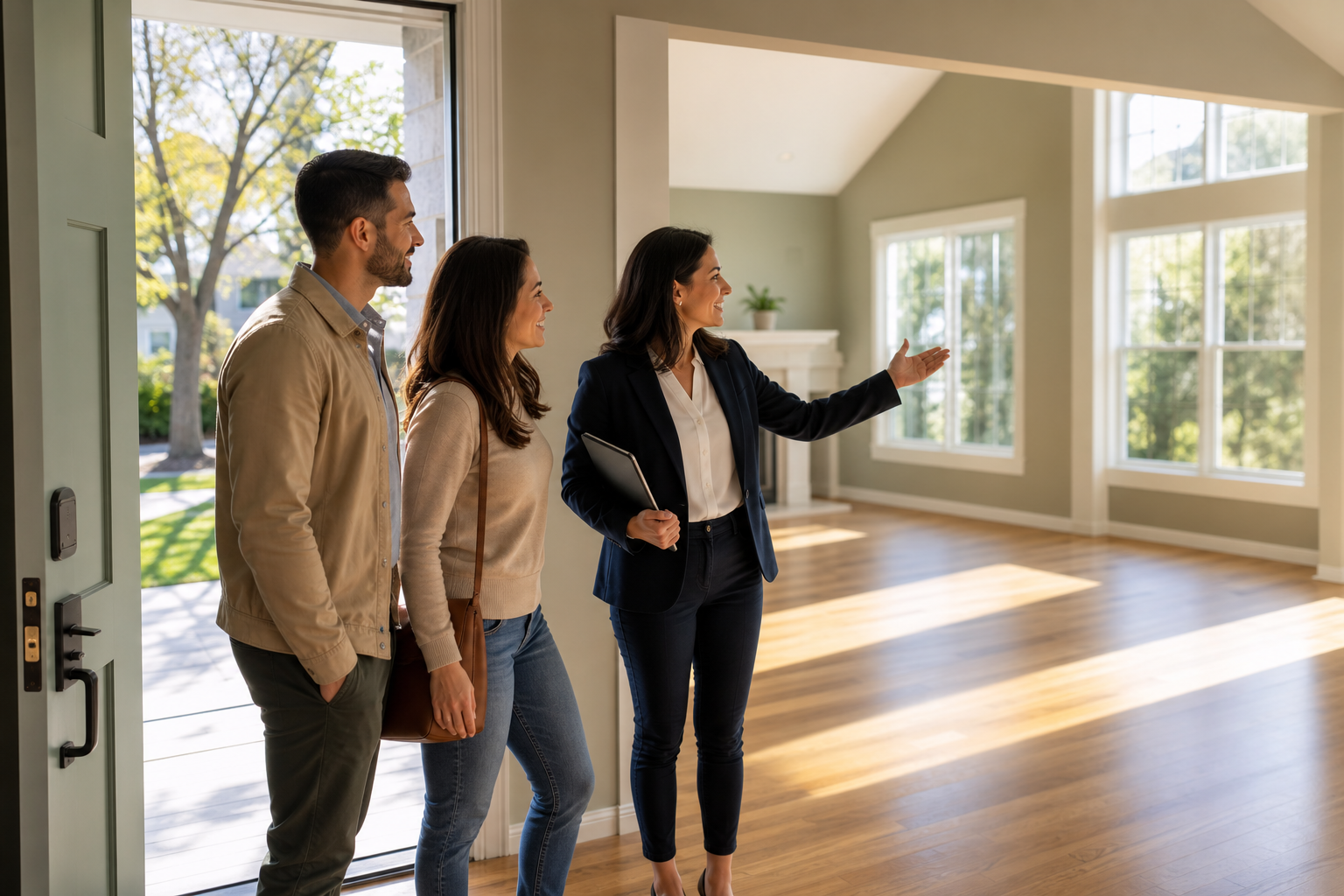 Couple Viewing Empty House with Estate Agent